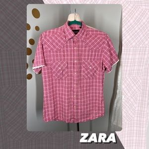 EUC Zara Short Sleeve Button Front Shirt